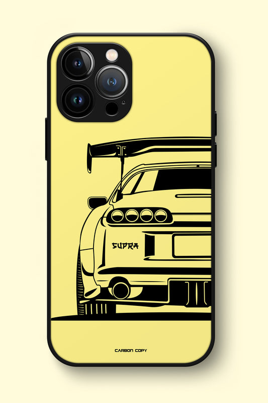 Toyota Supra Mk-4 Yellow Premium Phone Glass Case