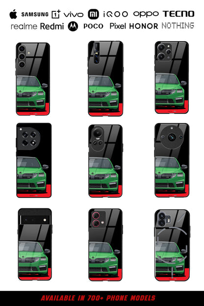 Skoda Octavia VRS Rallye Green Premium Phone Glass Case