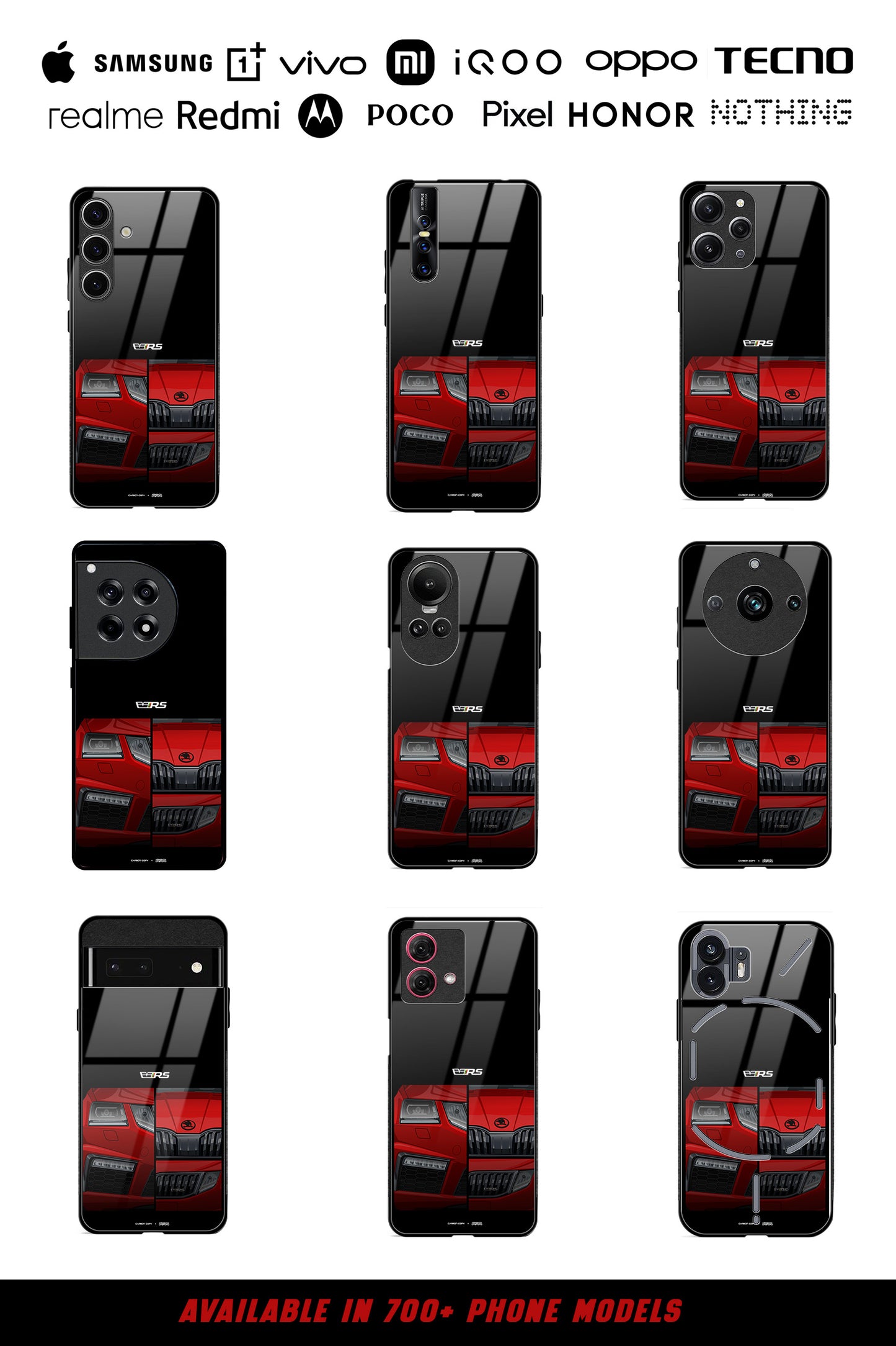 Skoda Octavia VRS Corrida Red Premium Phone Glass Case