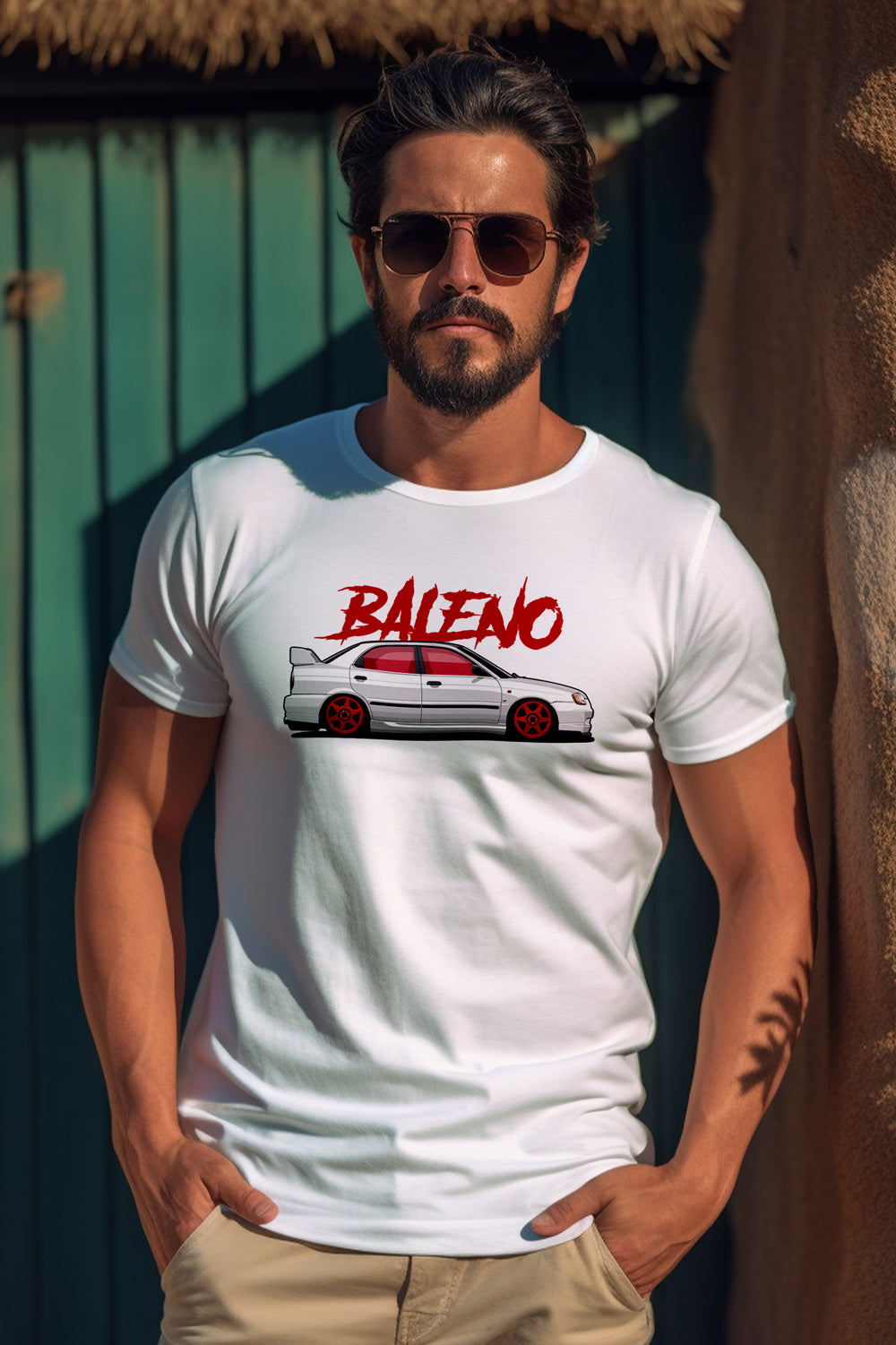 Maruti Suzuki Baleno | CARBON-COPY | Premium Smart-Fit | Unisex T-Shirt | White T Shirt