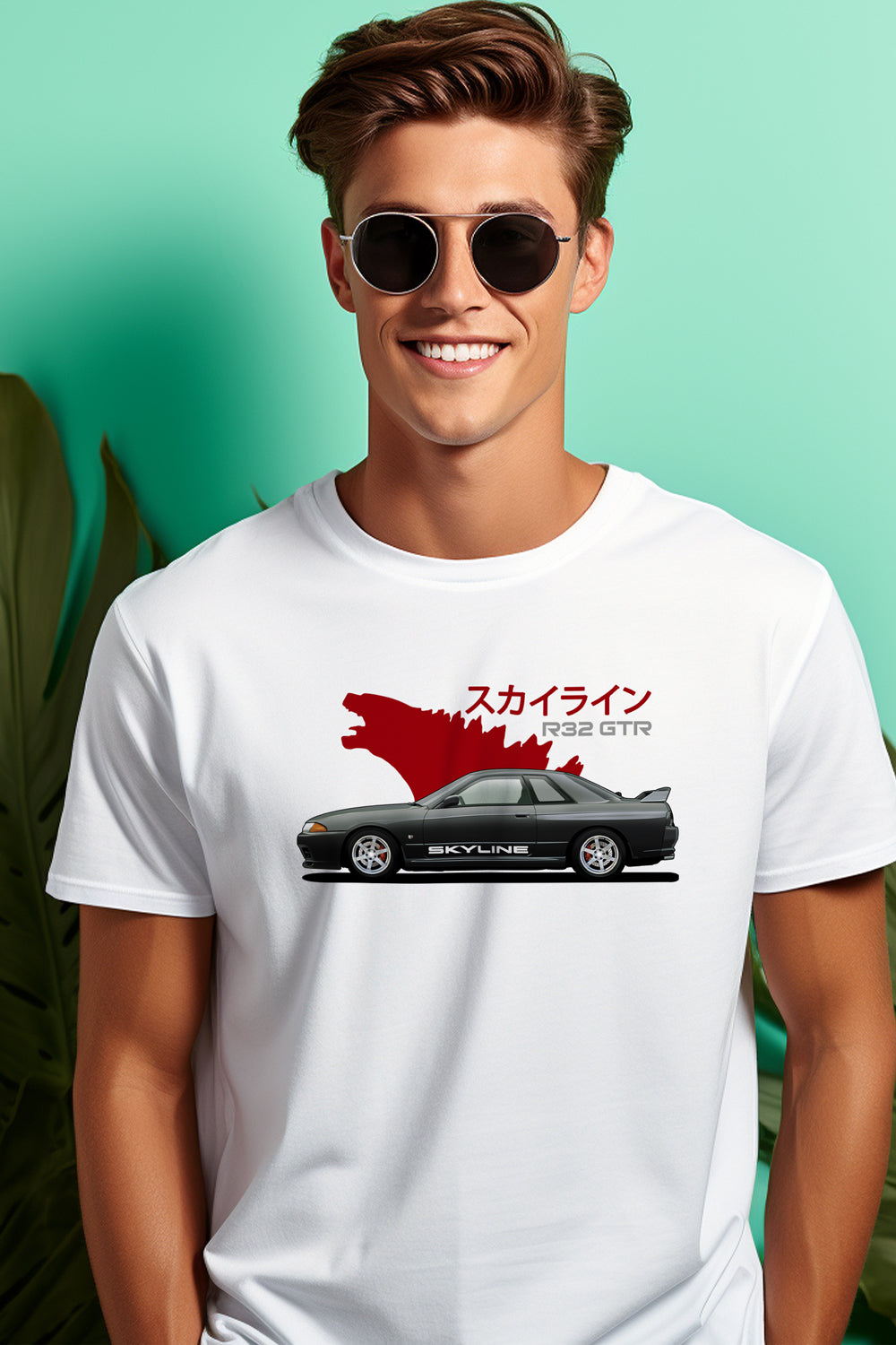 Nissan Skyline R-32 | CARBON-COPY | Premium Smart-Fit | Unisex T-Shirt| White T-Shirt