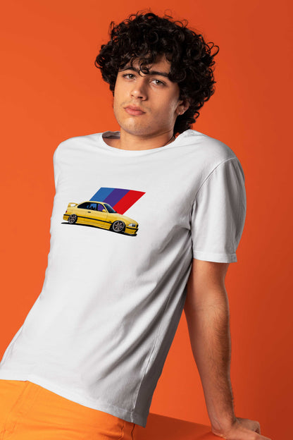 BMW E36 M3 | CARBON-COPY | Premium Smart-Fit | Unisex T-Shirt| White T-Shirt