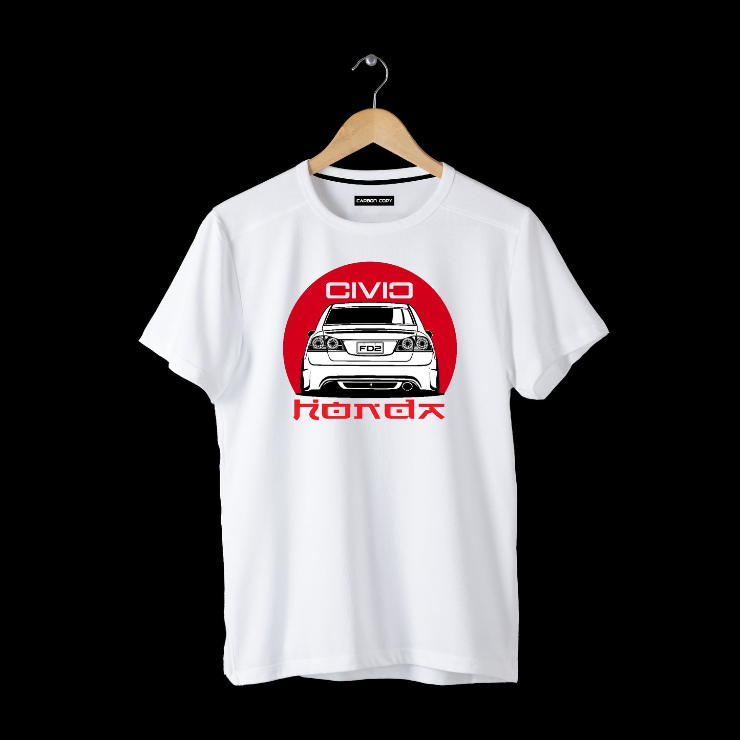 Honda Civic FD 2 | CARBON-COPY | Premium Smart-Fit | Unisex T-Shirt | White T Shirt