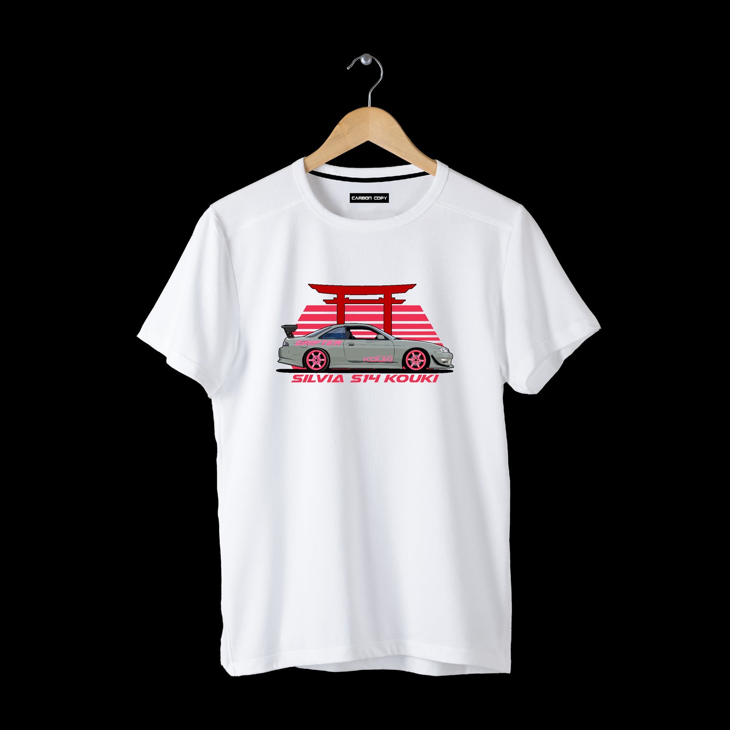 Nissan Sylvia S-14 Kuoki | CARBON-COPY | Premium Smart-Fit | Unisex T-Shirt | White T Shirt