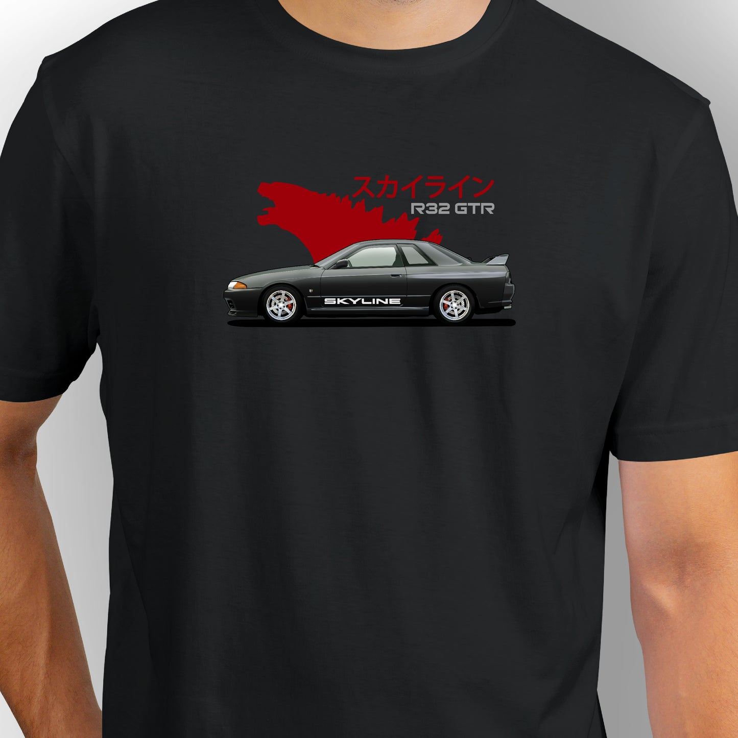 Nissan Skyline R-32 | CARBON-COPY | Premium Smart-Fit | Unisex T-Shirt| Black T-Shirt