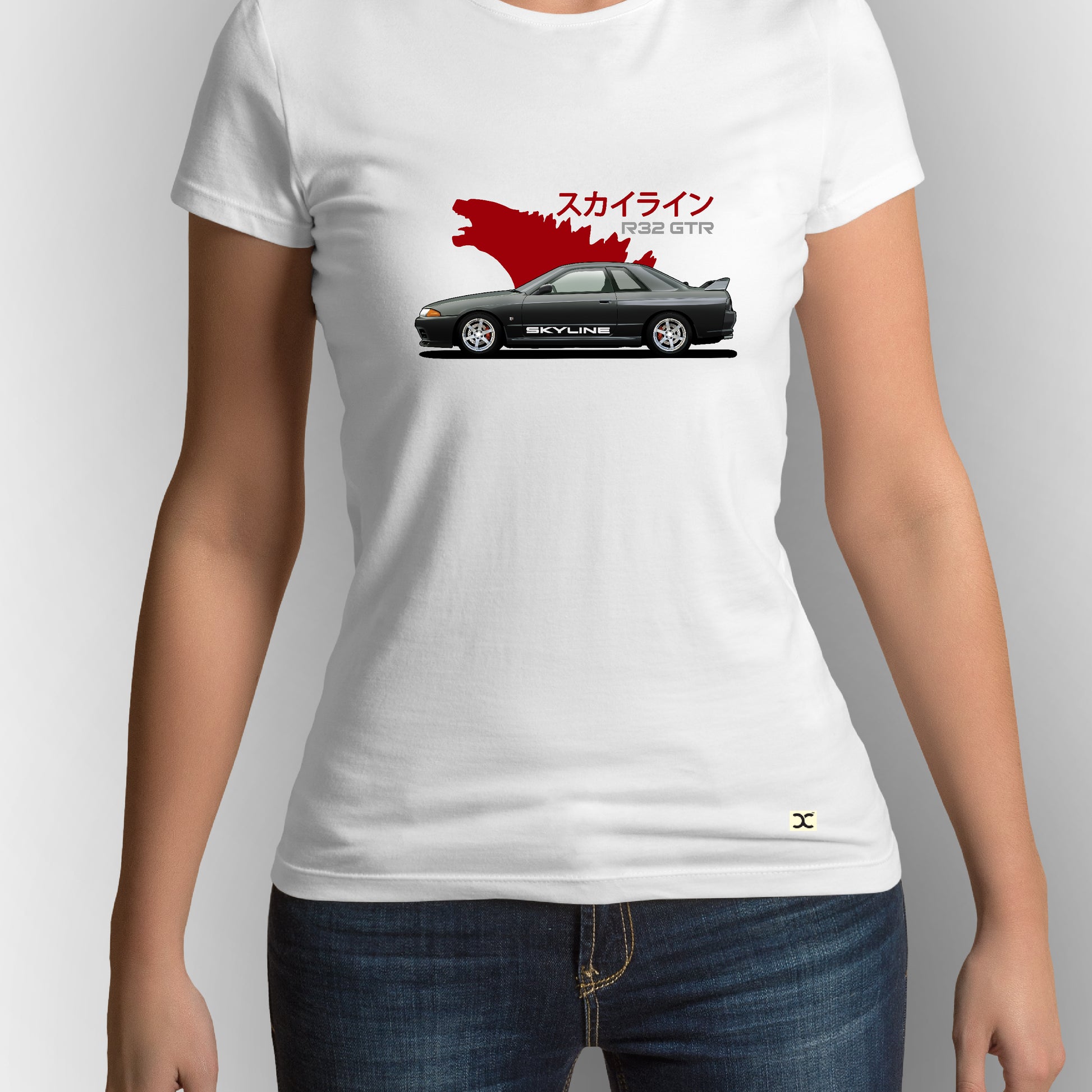 Nissan Skyline R-32 | CARBON-COPY | Premium Smart-Fit | Unisex T-Shirt| White T-Shirt