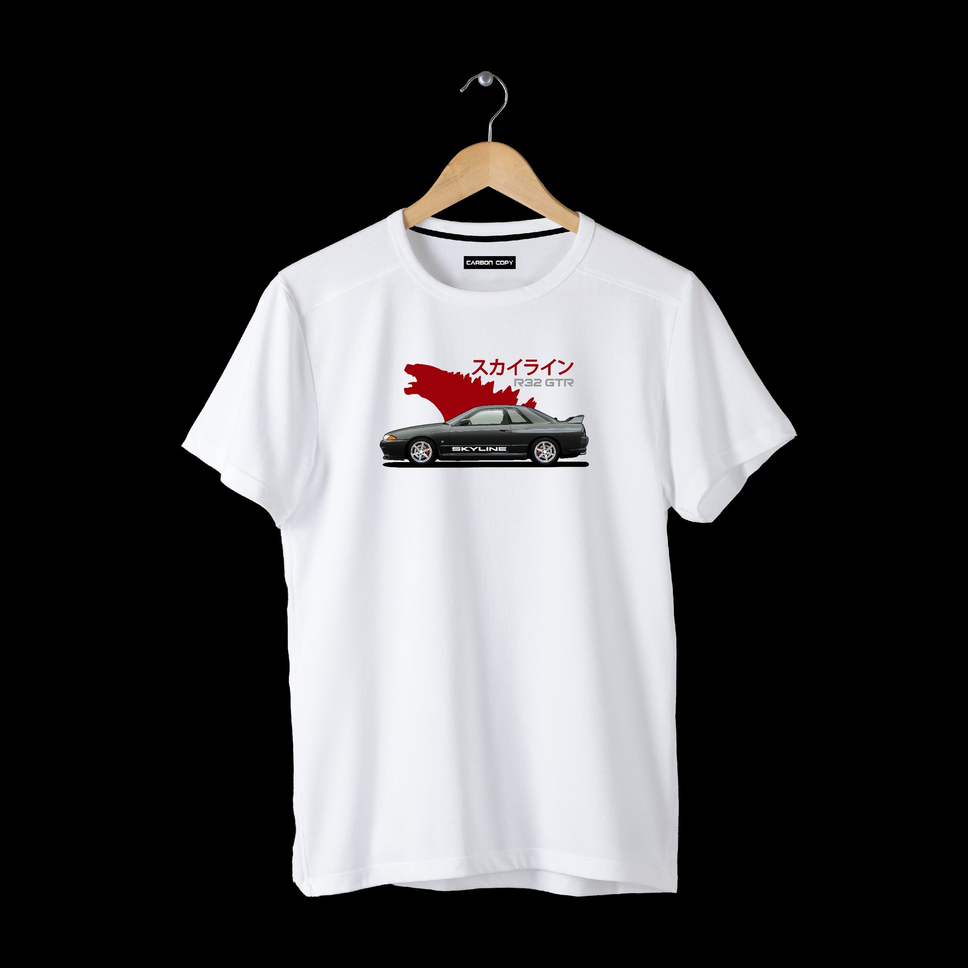 Nissan Skyline R-32 | CARBON-COPY | Premium Smart-Fit | Unisex T-Shirt| White T-Shirt