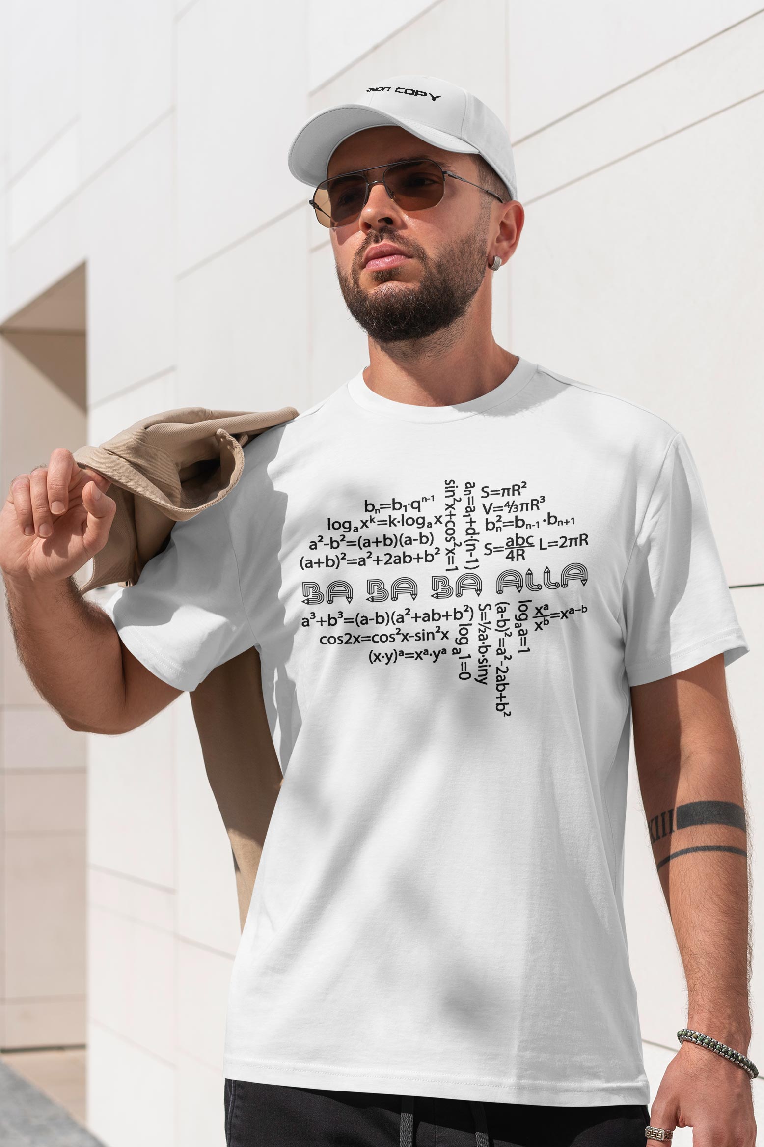 Ba Ba Ba Alla | CARBON-COPY | Premium Smart-Fit | Unisex T-Shirt | White | T-Shirt