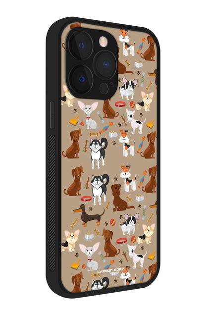 Dog & Cat Pattern Premium Phone Glass Case