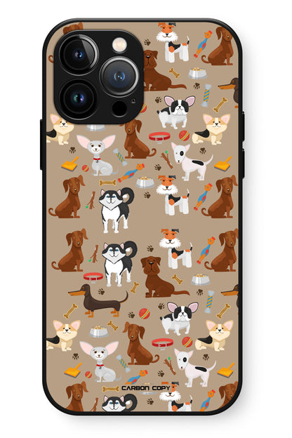 Dog & Cat Pattern Premium Phone Glass Case