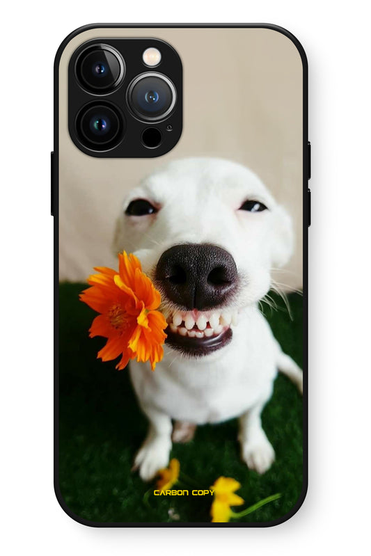 Smiley Doggie Pattern Premium Phone Glass Case