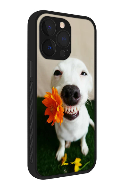 Smiley Doggie Pattern Phone Glass Case