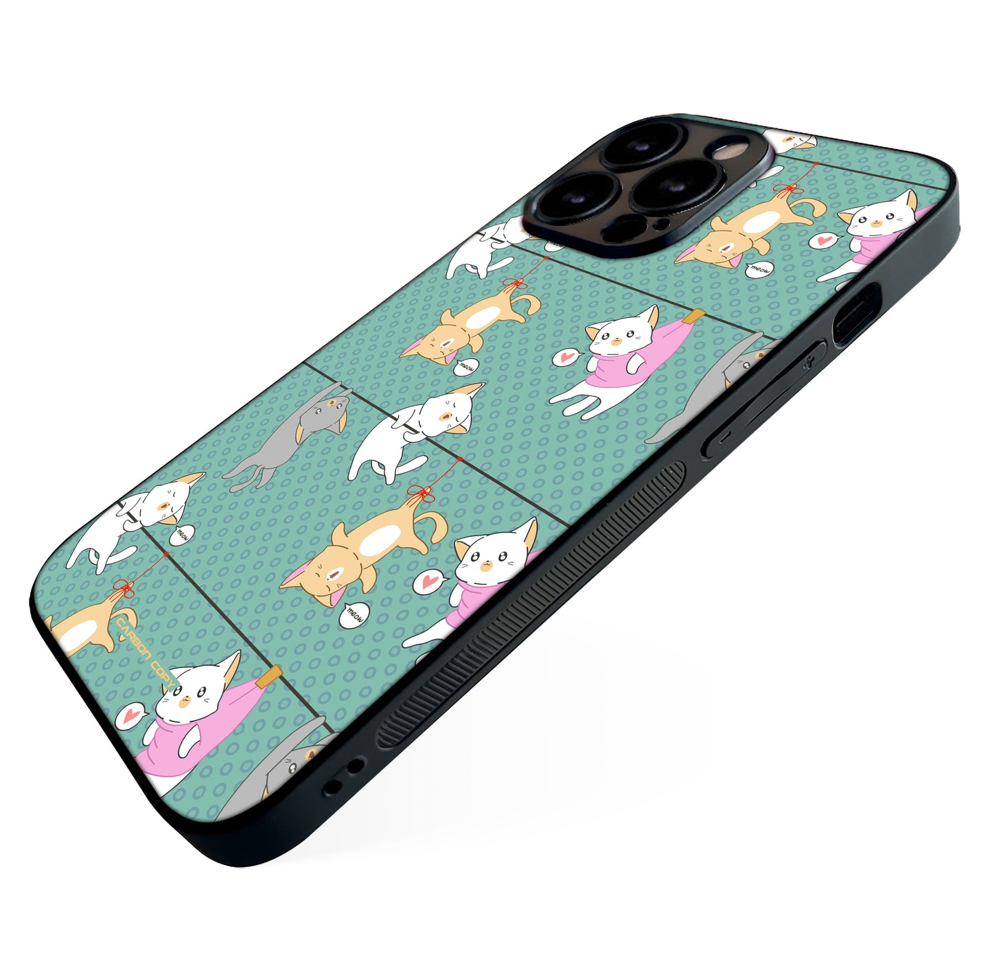 Cat Pattern Premium Phone Glass Case