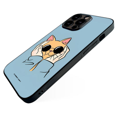 Cat in Sunglasses Premium Phone Glass Case