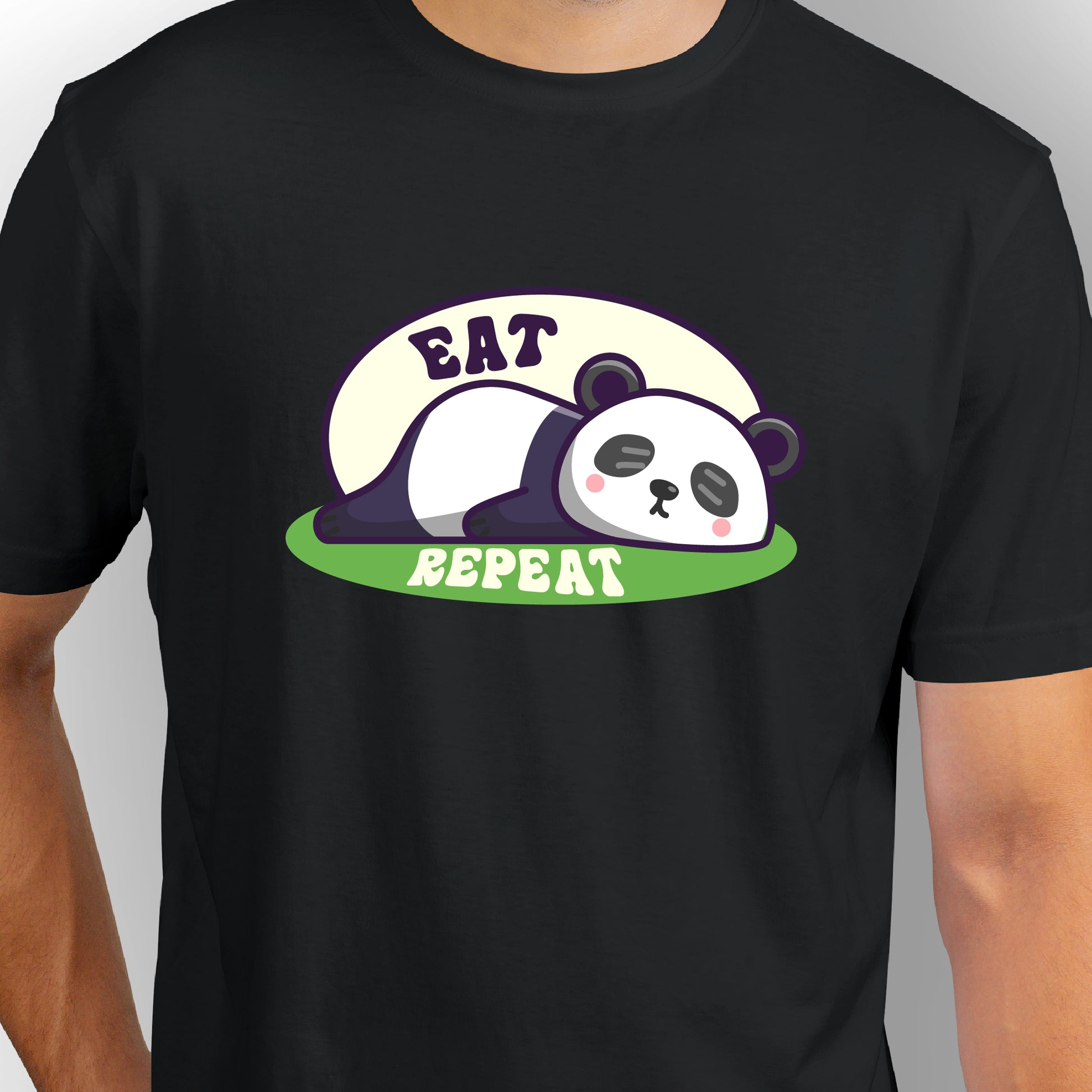 Eat Sleep Repeat | CARBON-COPY | Premium Smart-Fit | Unisex T-Shirt | Black | T-Shirt 