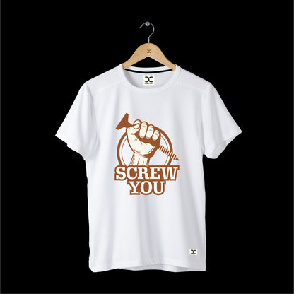 Screw You | CARBON-COPY | Premium Smart-Fit  | Unisex T-Shirt | White T-Shirt