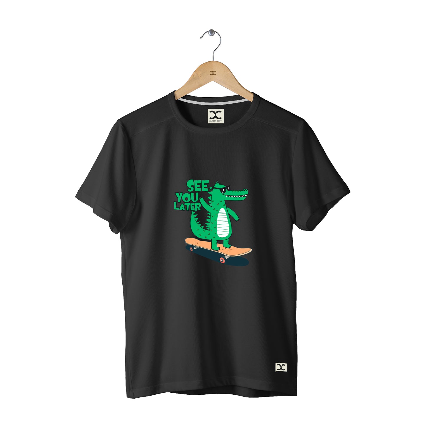 See You Later Alligator | CARBON-COPY | Premium Smart-Fit | Unisex T-Shirt | Black T-Shirt 