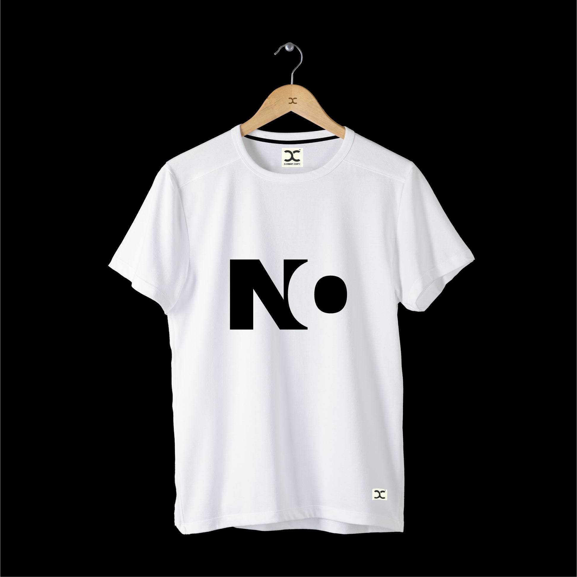 No | CARBON-COPY | Premium Smart-Fit | Unisex T-Shirt| White | T-Shirt