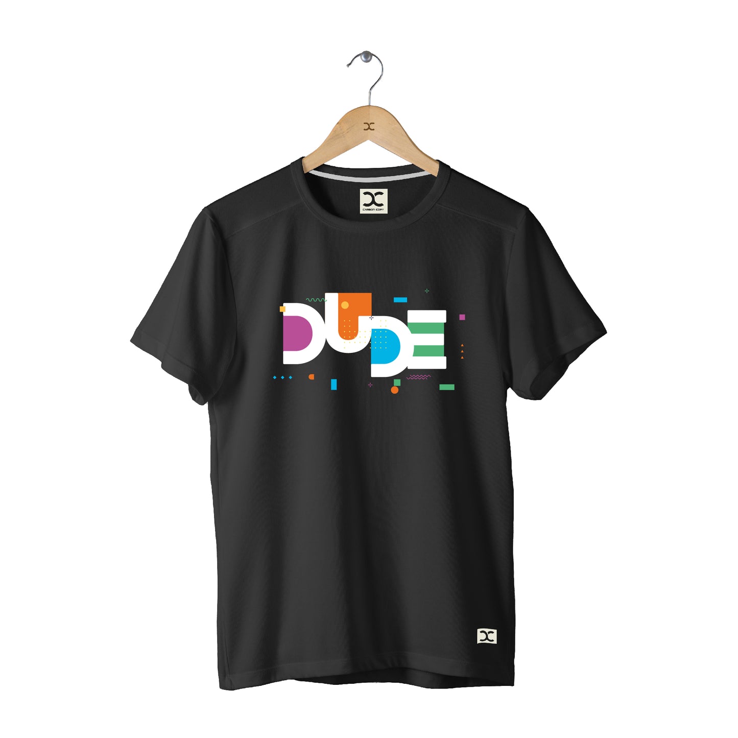 Dude | CARBON-COPY | Premium Smart-Fit | Unisex T-Shirt| Black T-Shirt 