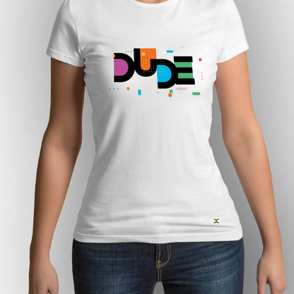 Dude | CARBON-COPY | Premium Smart-Fit | Unisex T-Shirt| White T-Shirt 