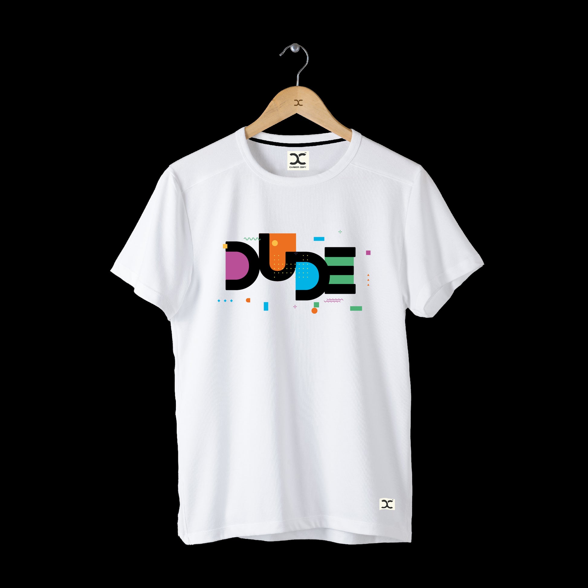 Dude | CARBON-COPY | Premium Smart-Fit | Unisex T-Shirt| White T-Shirt 
