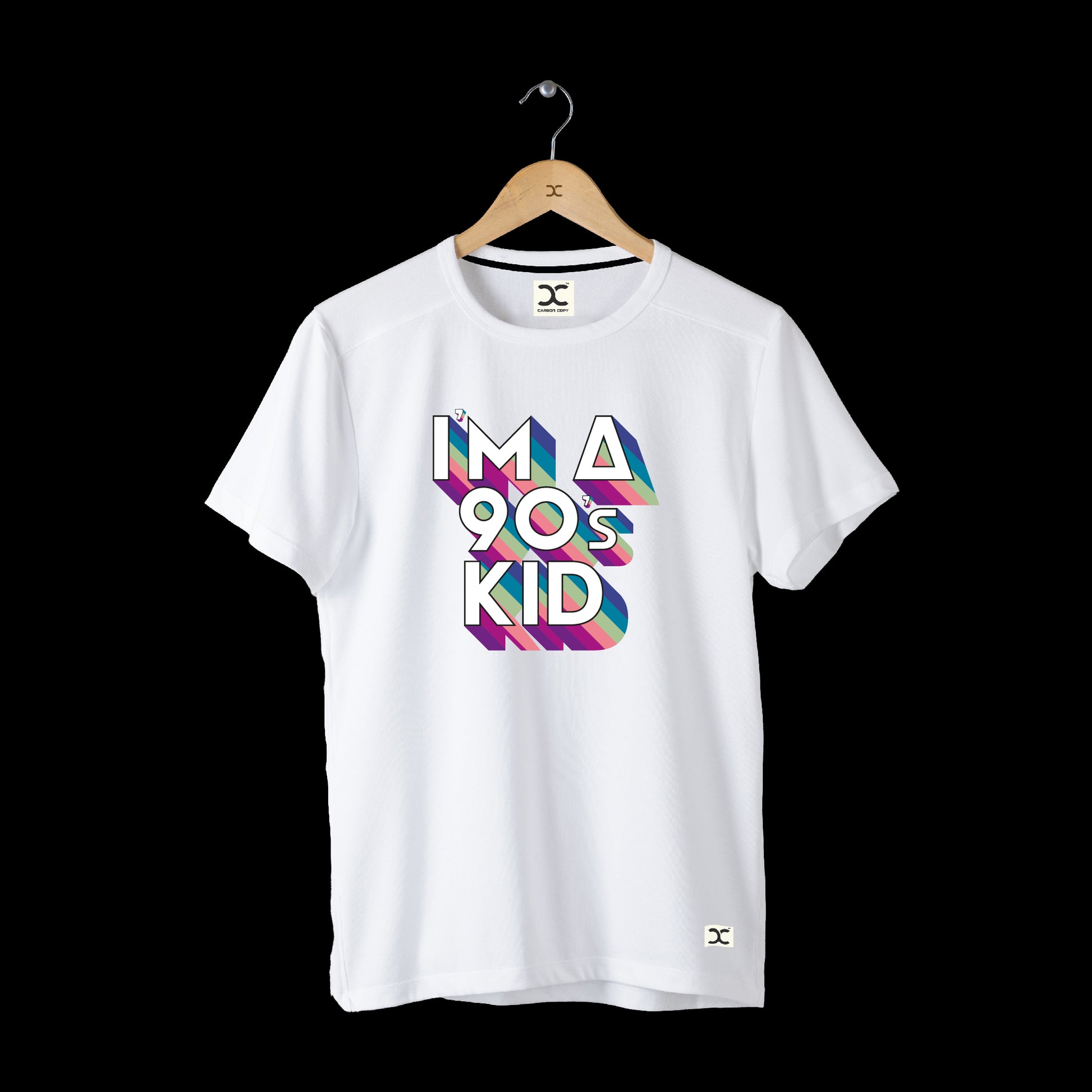90's Kid | CARBON-COPY | Premium Smart-Fit | Unisex T-Shirt| White T-Shirt 