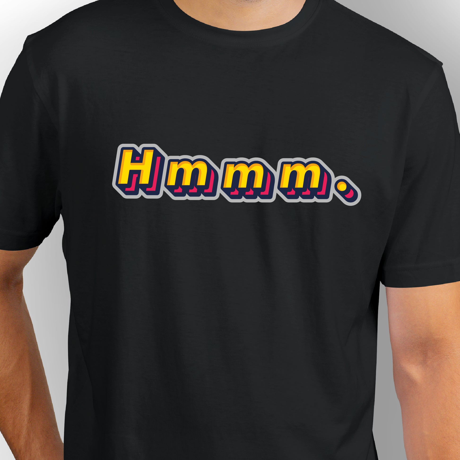 Hmmm | CARBON-COPY | Premium Smart-Fit | Unisex T-Shirt| Black T-Shirt