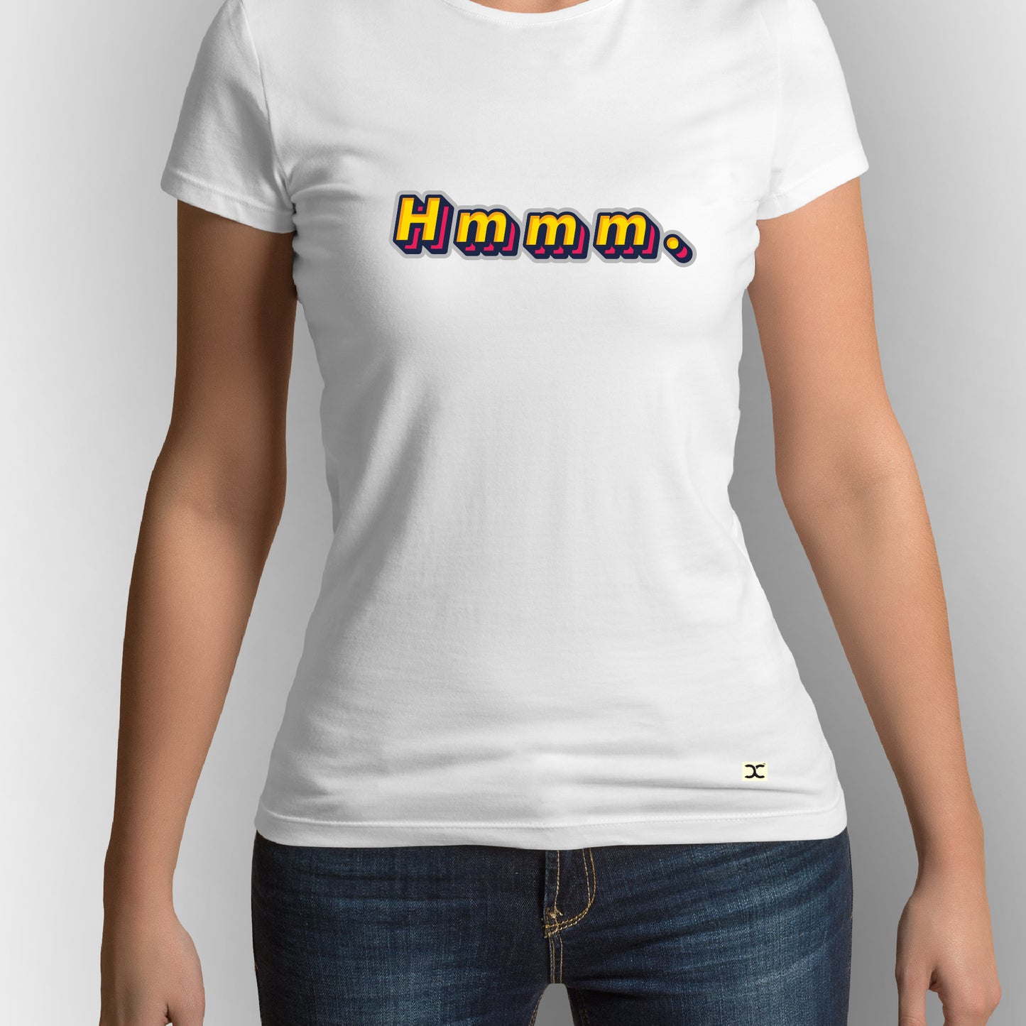 Hmmm | CARBON-COPY | Premium Smart-Fit | Unisex T-Shirt| white T-Shirt