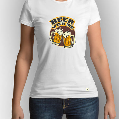 Beer With Me | CARBON-COPY | Premium Smart-Fit | Unisex T-Shirt| White T-Shirt