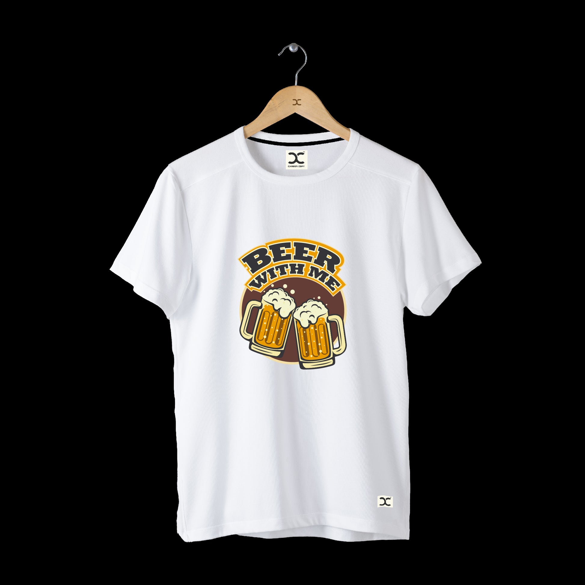 Beer With Me | CARBON-COPY | Premium Smart-Fit | Unisex T-Shirt| White T-Shirt