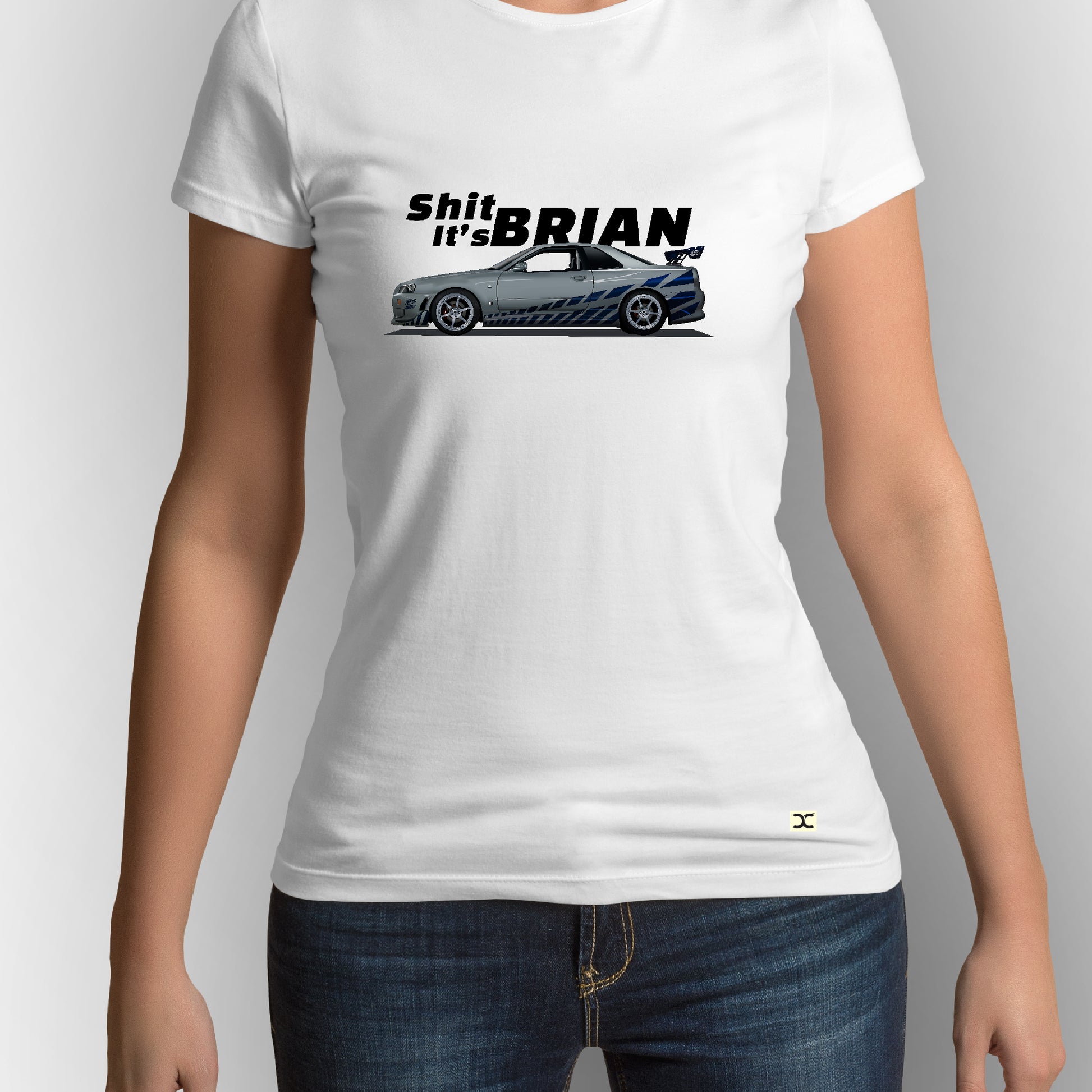 Nissan Skyline GT-R R34 | CARBON-COPY | Premium Smart-Fit | Unisex T-Shirt| White | T-Shirt