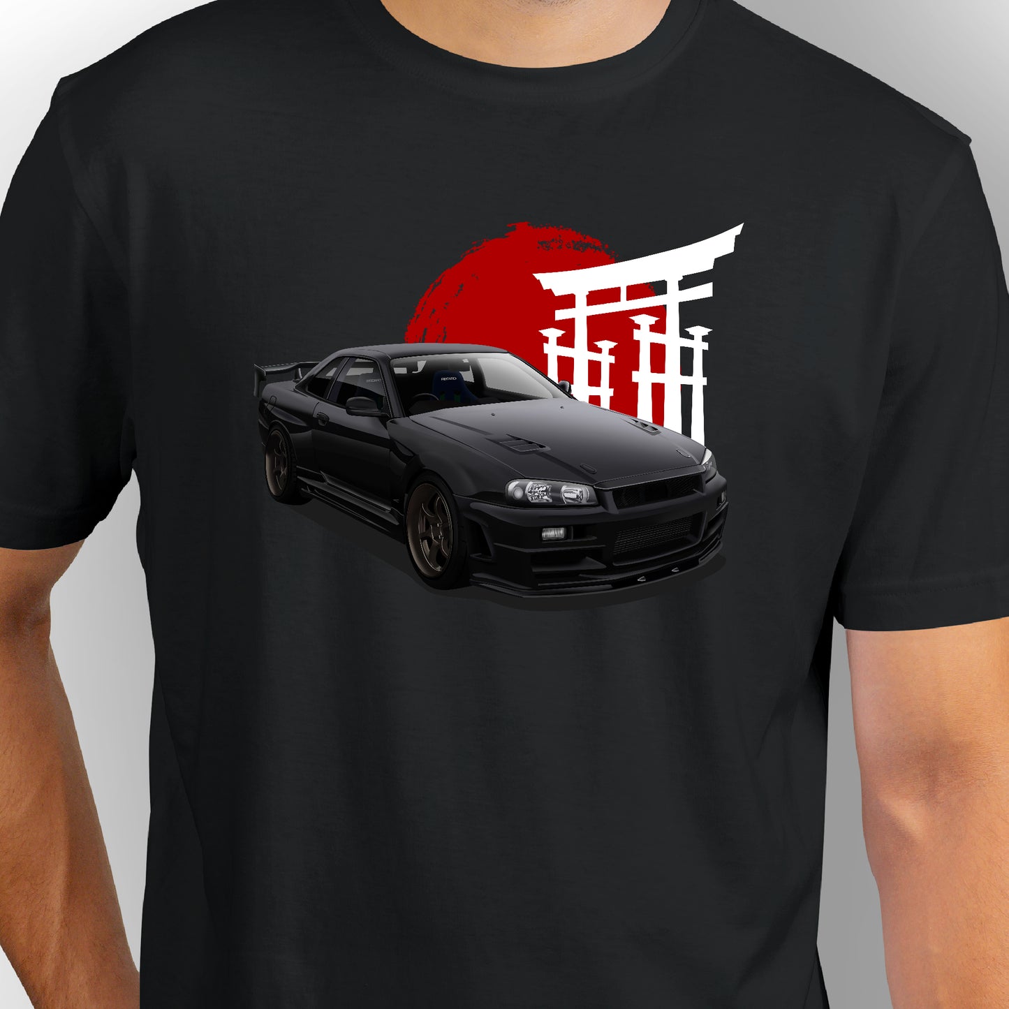 Nissan Skyline GT-R R34 | CARBON-COPY | Premium Smart-Fit | Unisex T-Shirt| White | T-Shirt