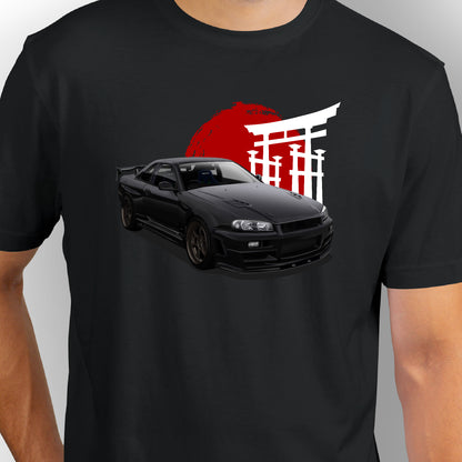 Nissan Skyline GT-R R34 | CARBON-COPY | Premium Smart-Fit | Unisex T-Shirt| White | T-Shirt