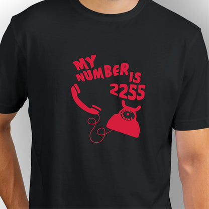 My Number is 2255 | CARBON-COPY | Premium Smart-Fit | Unisex T-Shirt| Black | T-Shirt 