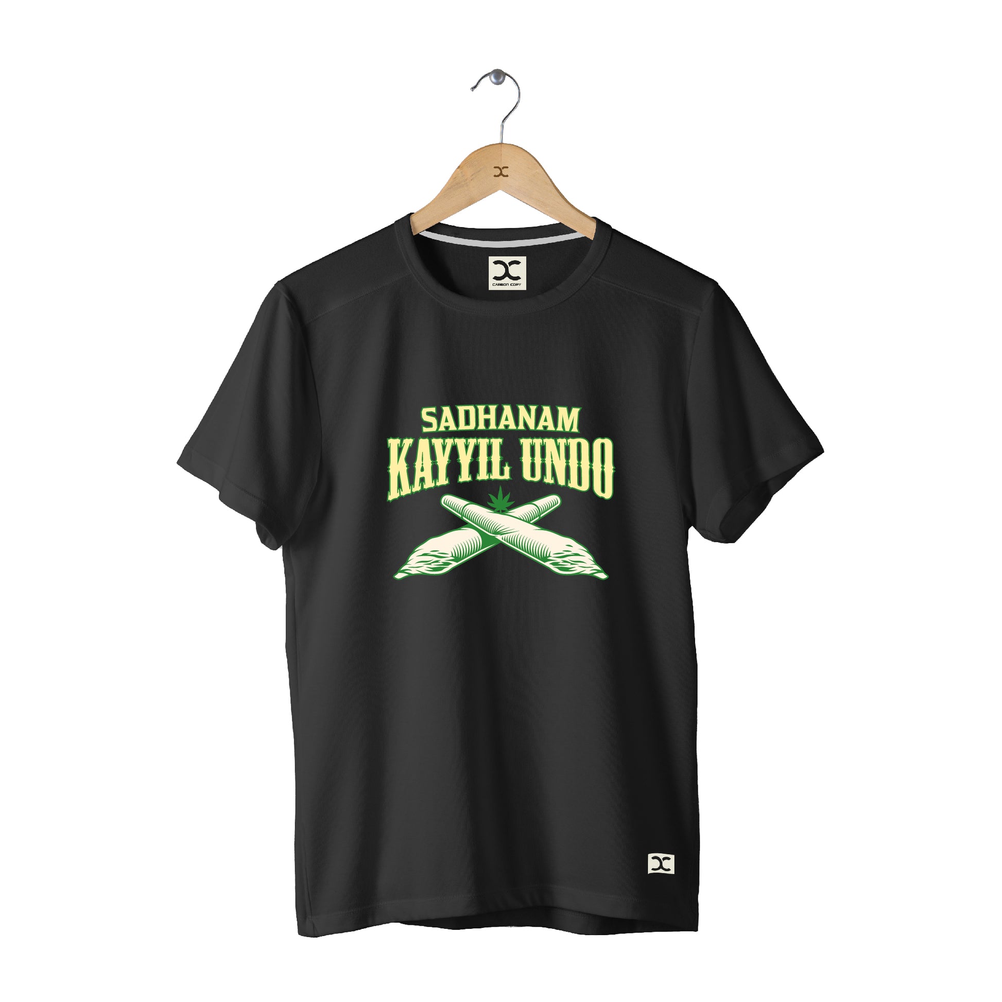 Sadhanam Kayyil Undo | CARBON-COPY | Premium Smart-Fit | Unisex T-Shirt| Black T-Shirt