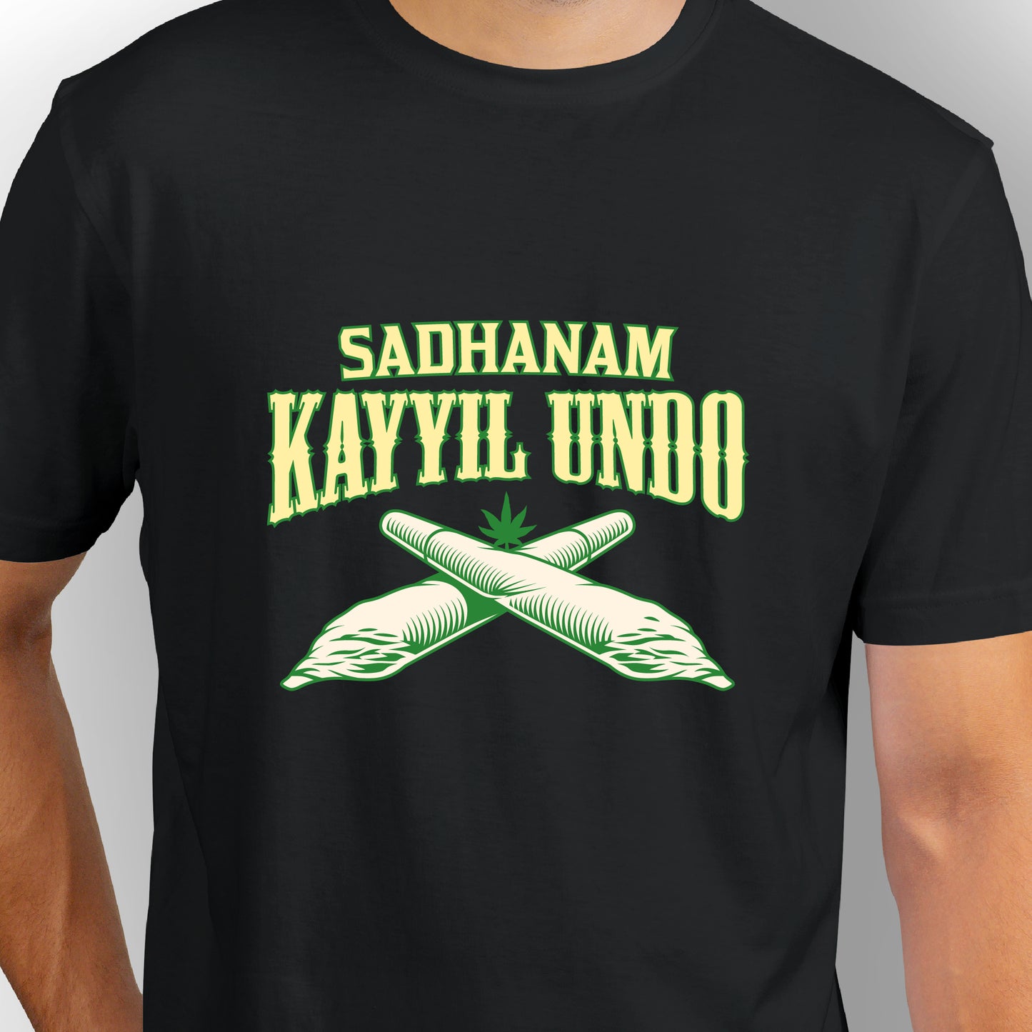 Sadhanam Kayyil Undo | CARBON-COPY | Premium Smart-Fit | Black Unisex T-Shirt| 