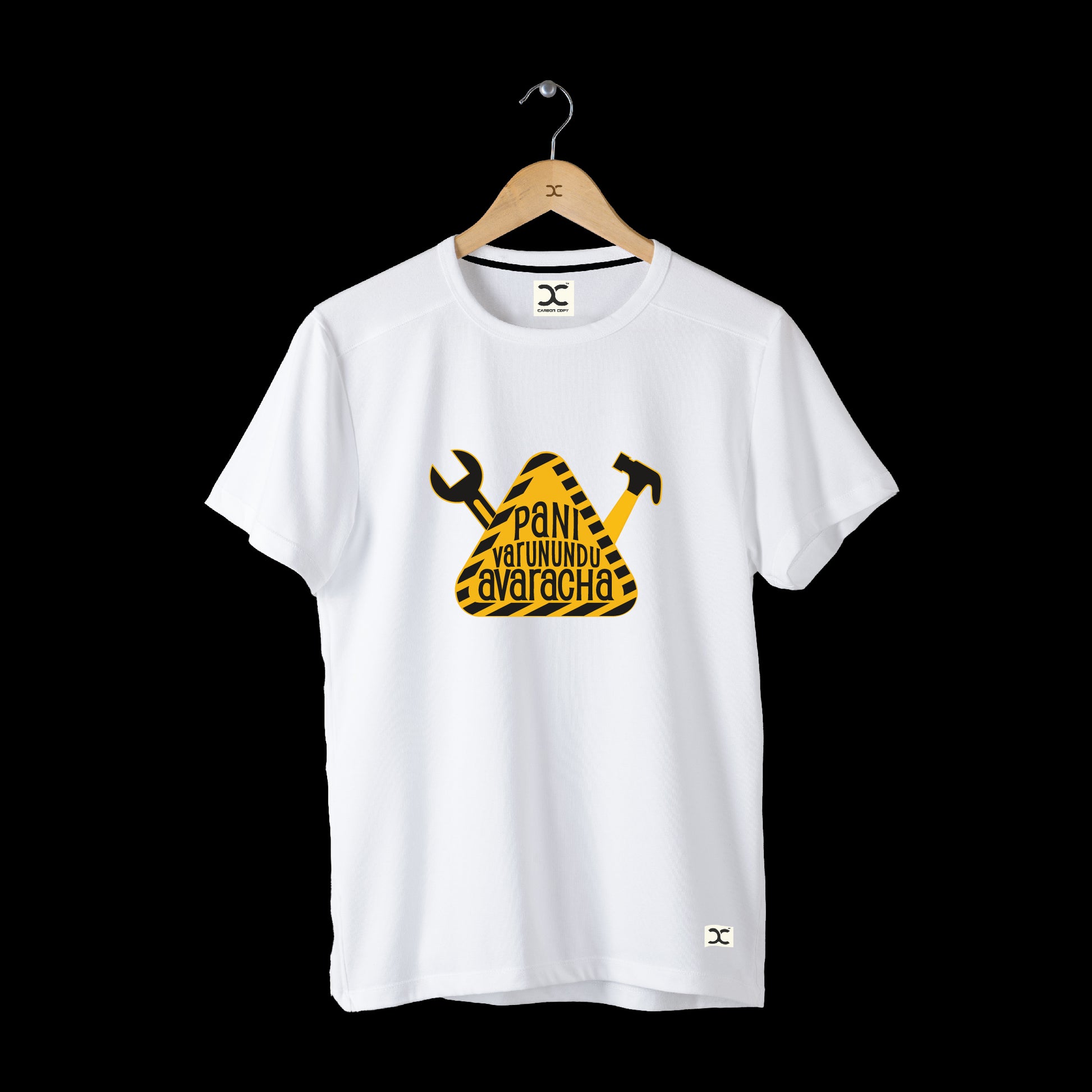 Pani Varunundu Avaracha | CARBON-COPY | Premium Smart-Fit | Unisex T-Shirt| White | T-Shirt