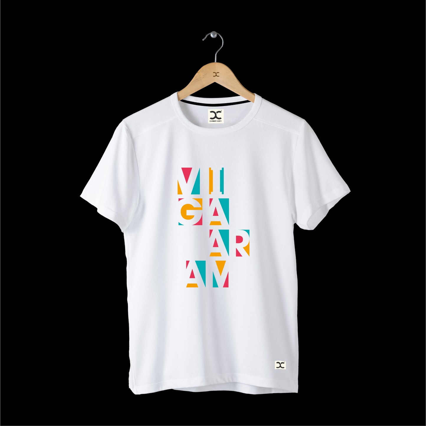 Vigaaram | CARBON-COPY Premium Smart-Fit l Unisex T-Shirt I White T-Shirt