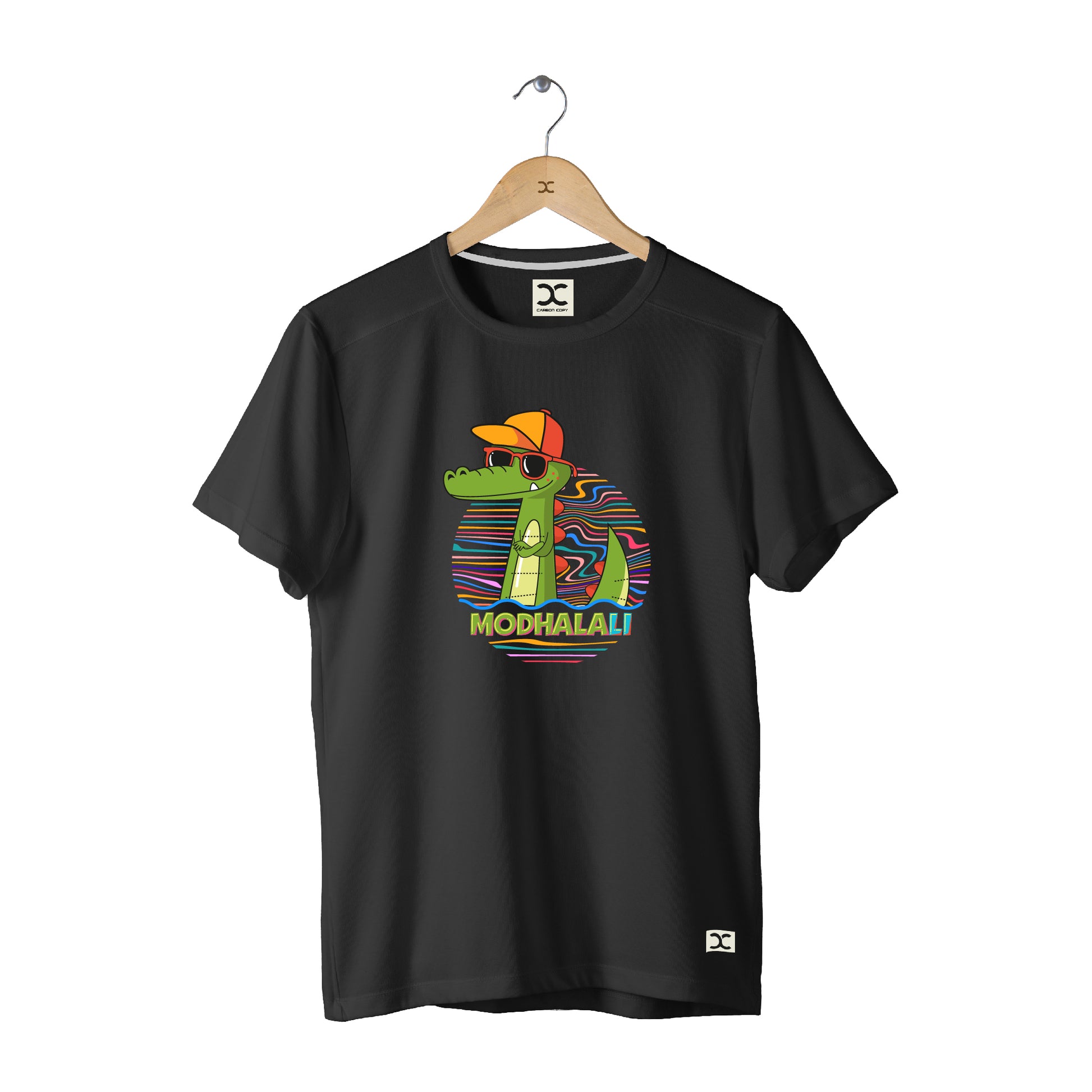 Modhalali | CARBON-COPY | Premium Smart-Fit | Unisex T-Shirt| Black T-Shirt 