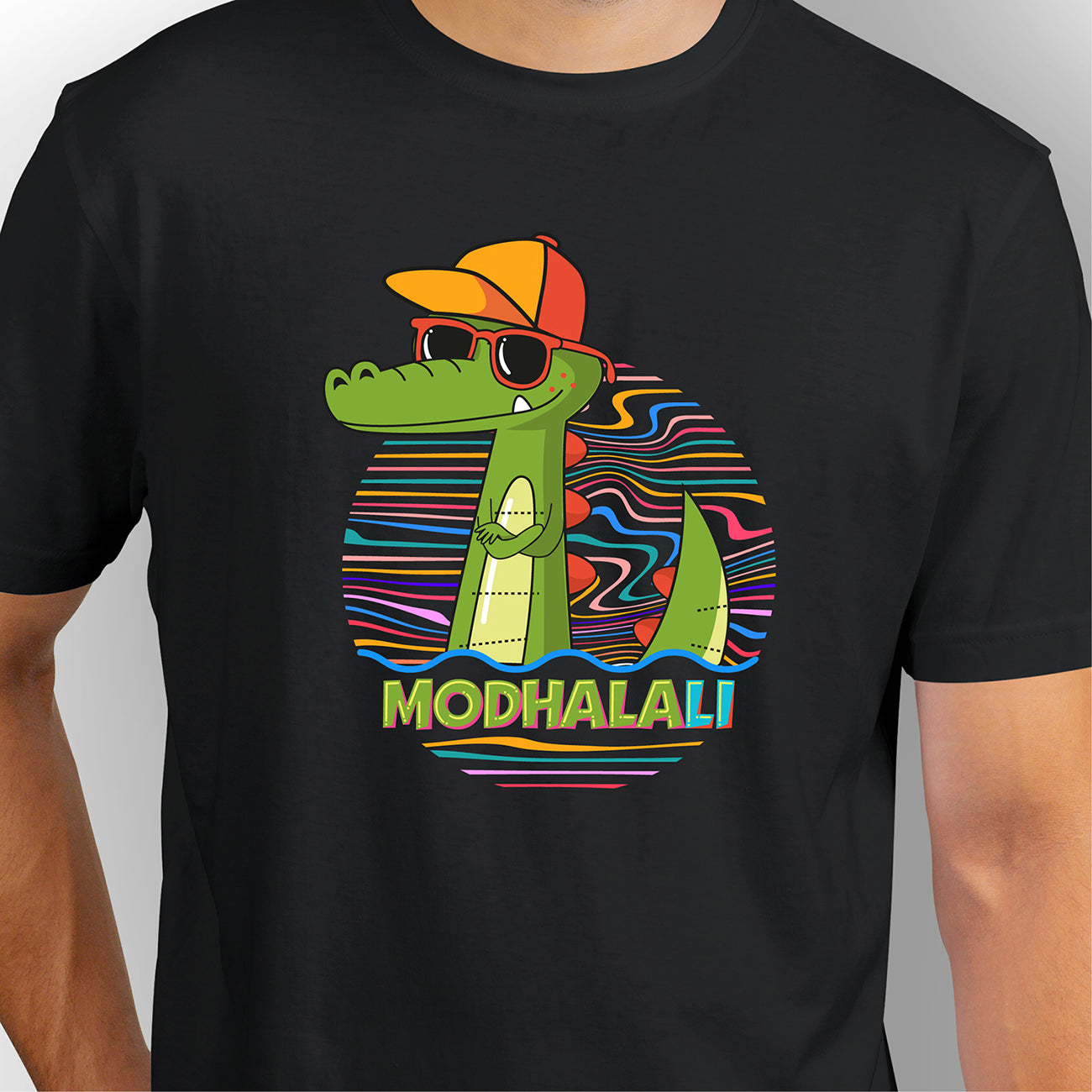 Modhalali | CARBON-COPY | Premium Smart-Fit | Black color Unisex T-Shirt 