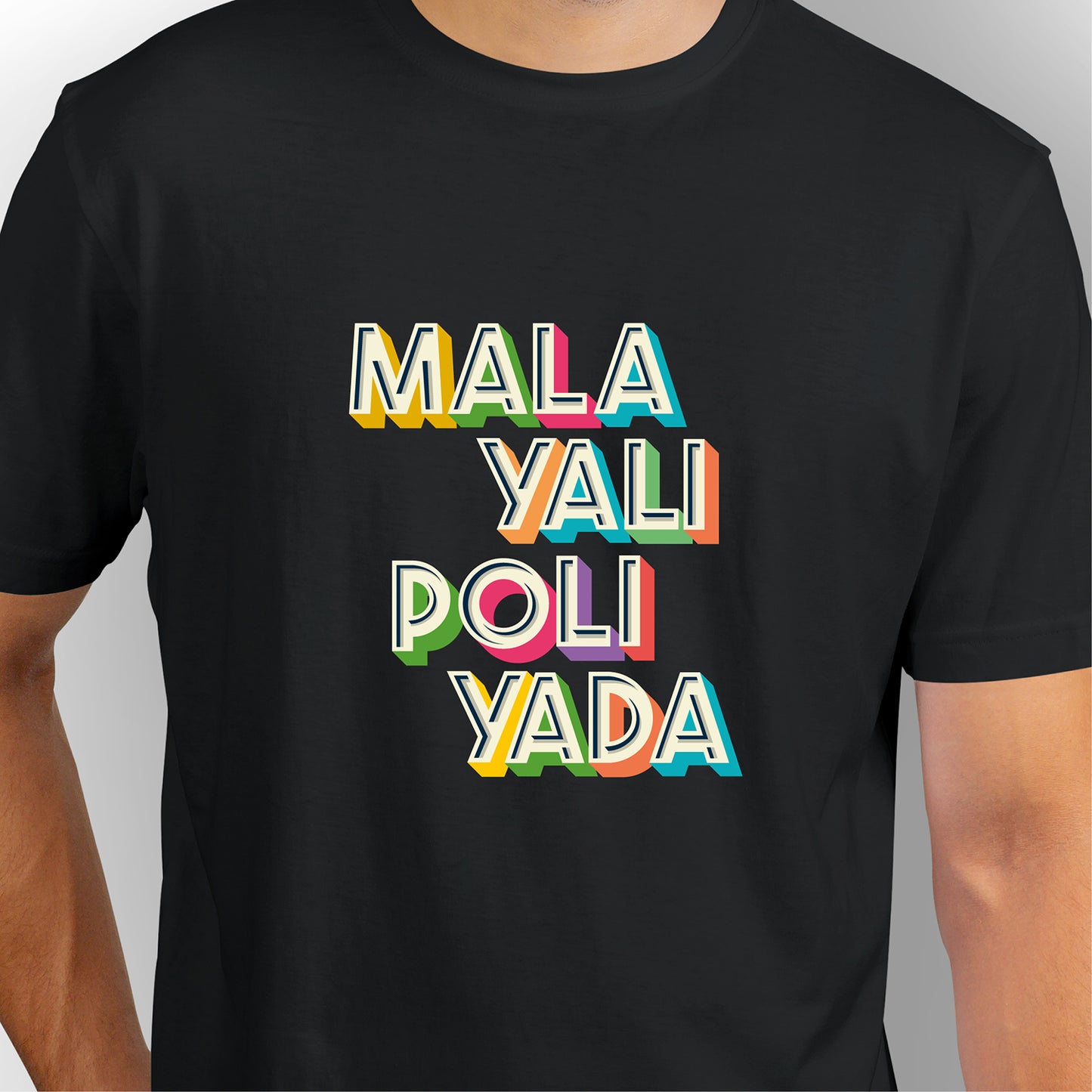Malayali Poliyada | CARBON-COPY | Premium Smart-Fit | Unisex T-Shirt | Black T-Shirt 