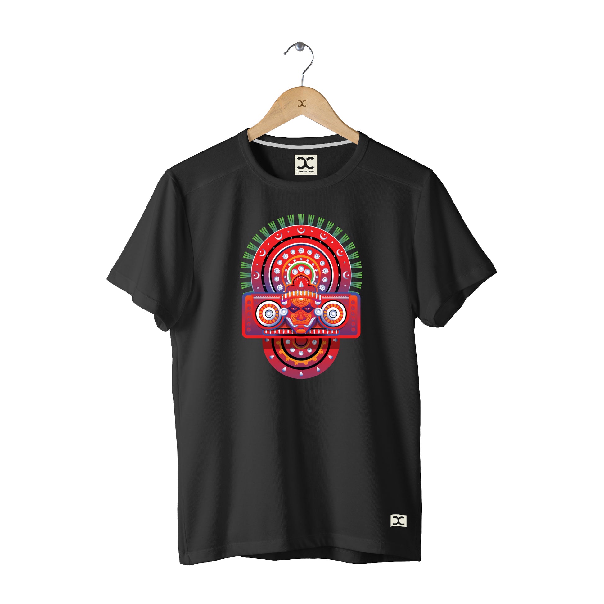 Muthappan Theyyam | CARBON-COPY | Premium Smart-Fit | Unisex T-Shirt| Black T-Shirt