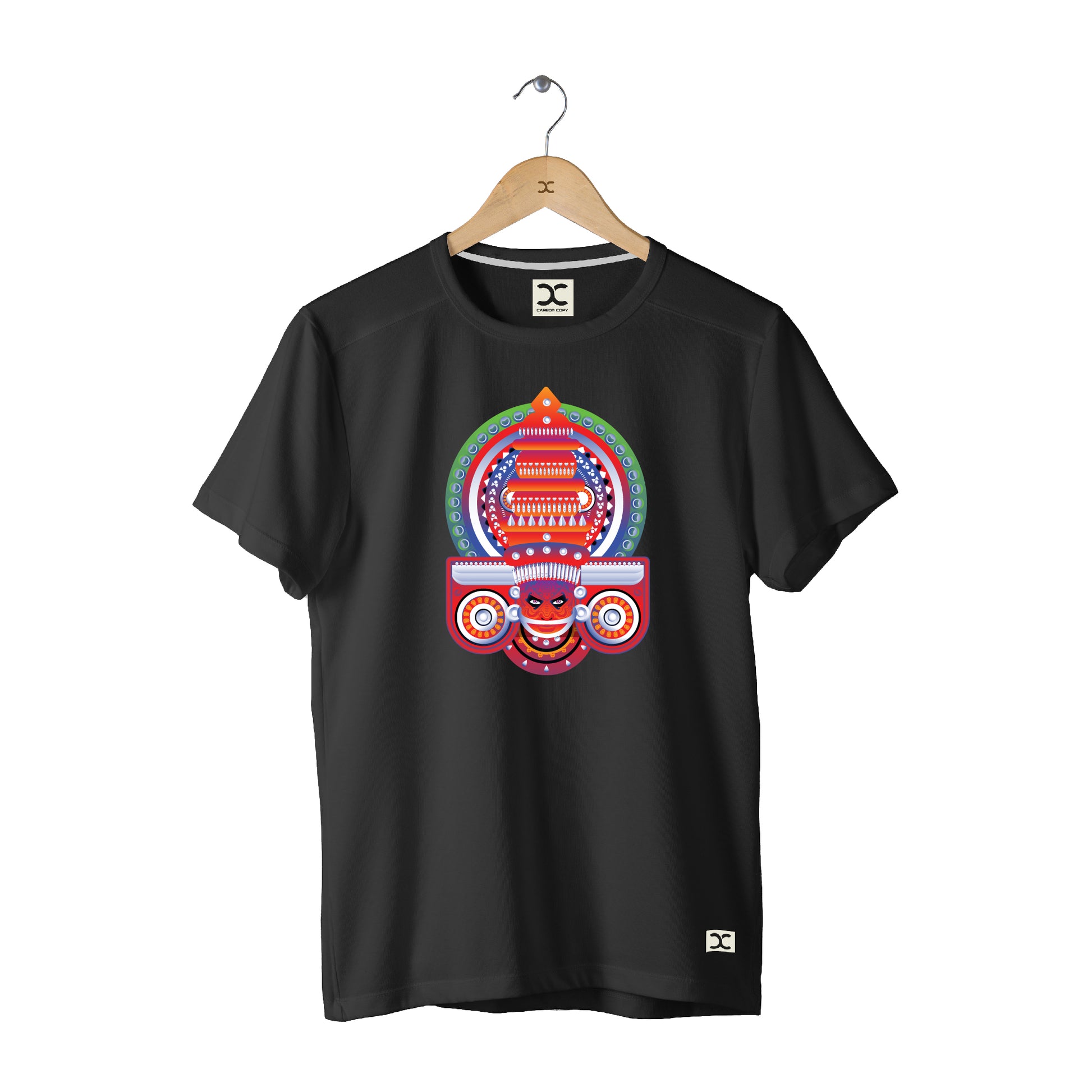 Muthappan Theyyam | CARBON-COPY | Premium Smart-Fit | Unisex T-Shirt| Black T-Shirt